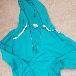 Teal womens hooded jacket